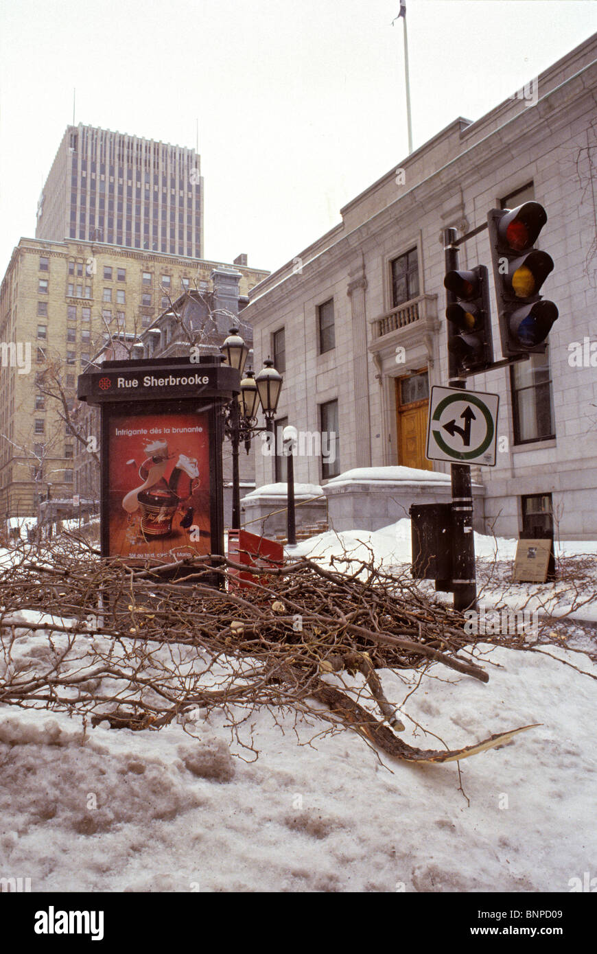 The infamous Ice storm Sherbrooke street downtown Montreal Canada 1998 ...