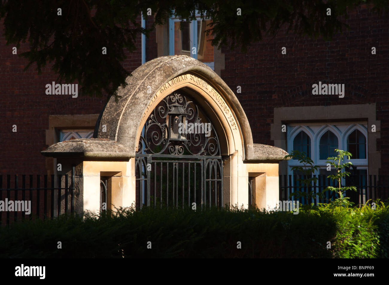 The entrance gate of Enfield Grammar school, London Stock Photo Alamy