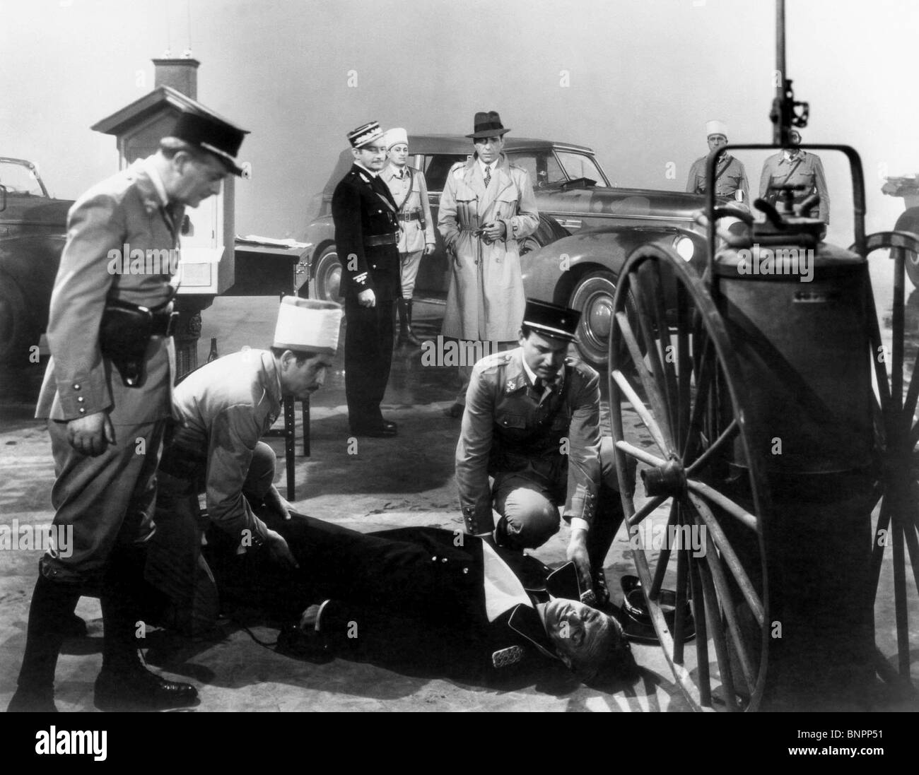 CONRAD VEIDT, CLAUDE RAINS, HUMPHREY BOGART, ALBERTO MORIN, CASABLANCA, 1942 Stock Photo