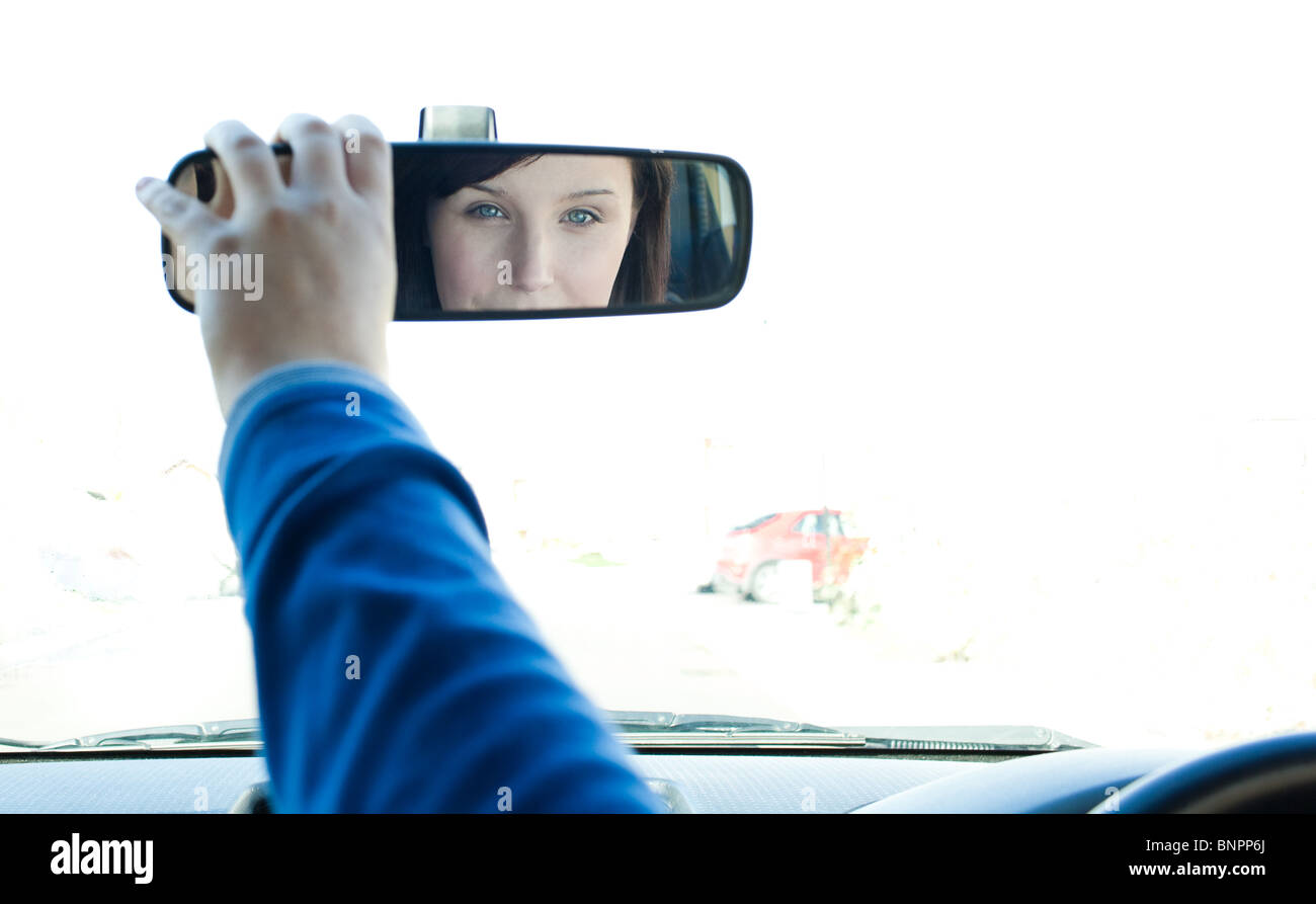 Learner driver rear view mirror hi-res stock photography and images - Alamy