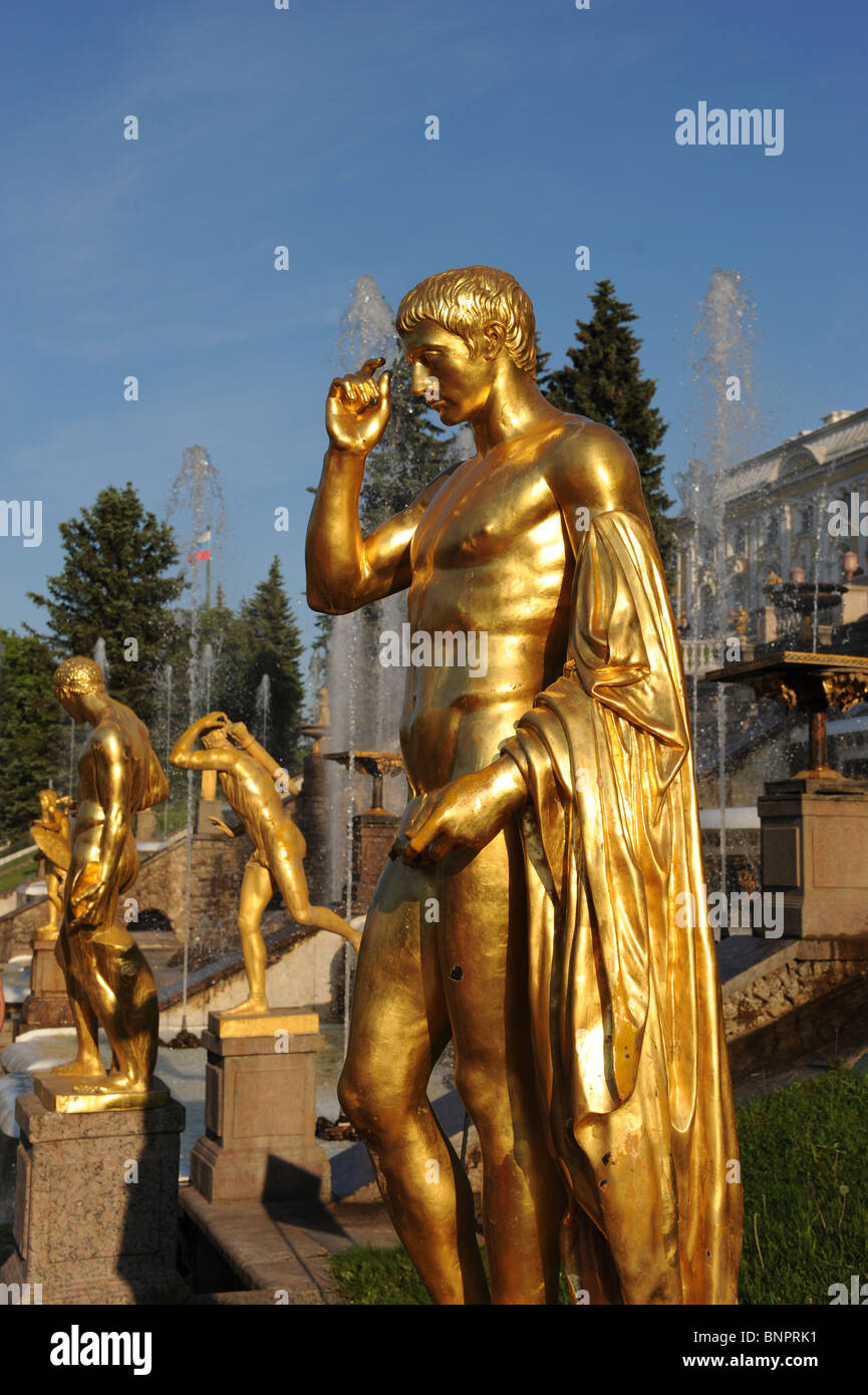 Statues at the Peterhof Palace, Saint Petersburg, Russia Stock Photo