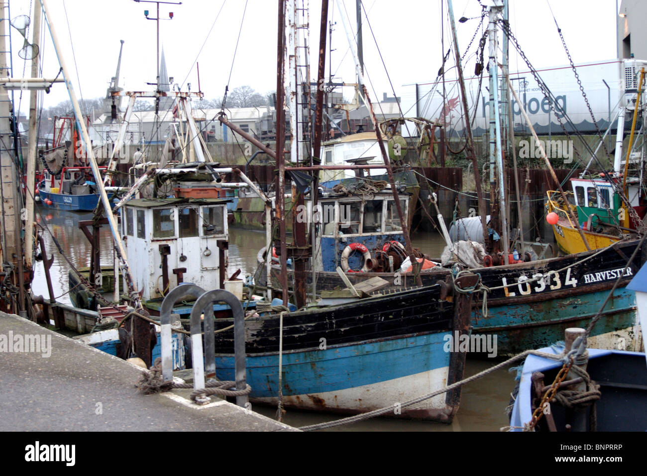 December 2004 Fishing boats in Kings Lynn dock Stock Photo Alamy