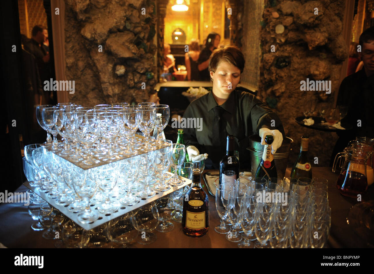 A midnight cocktail in the Baron von Derviz Mansion, Saint Petersburg, Russia Stock Photo