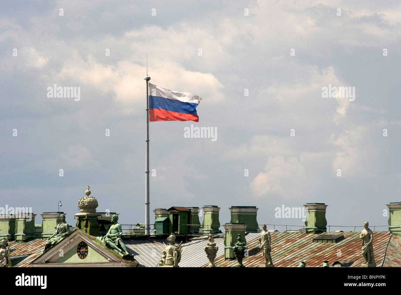 A Russian flag, Saint Petersburg, Russia Stock Photo