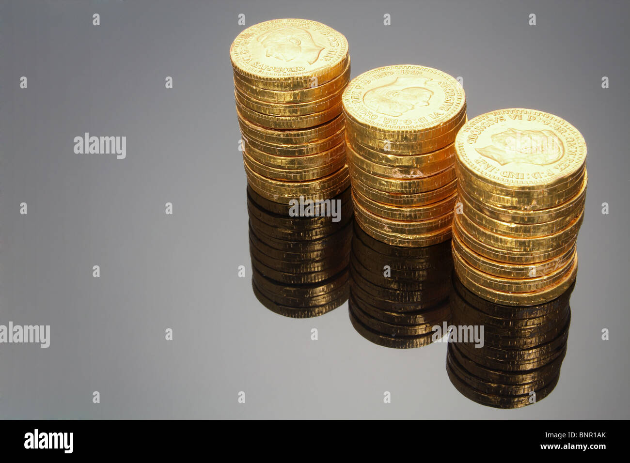 Chocolate Coins Stock Photo