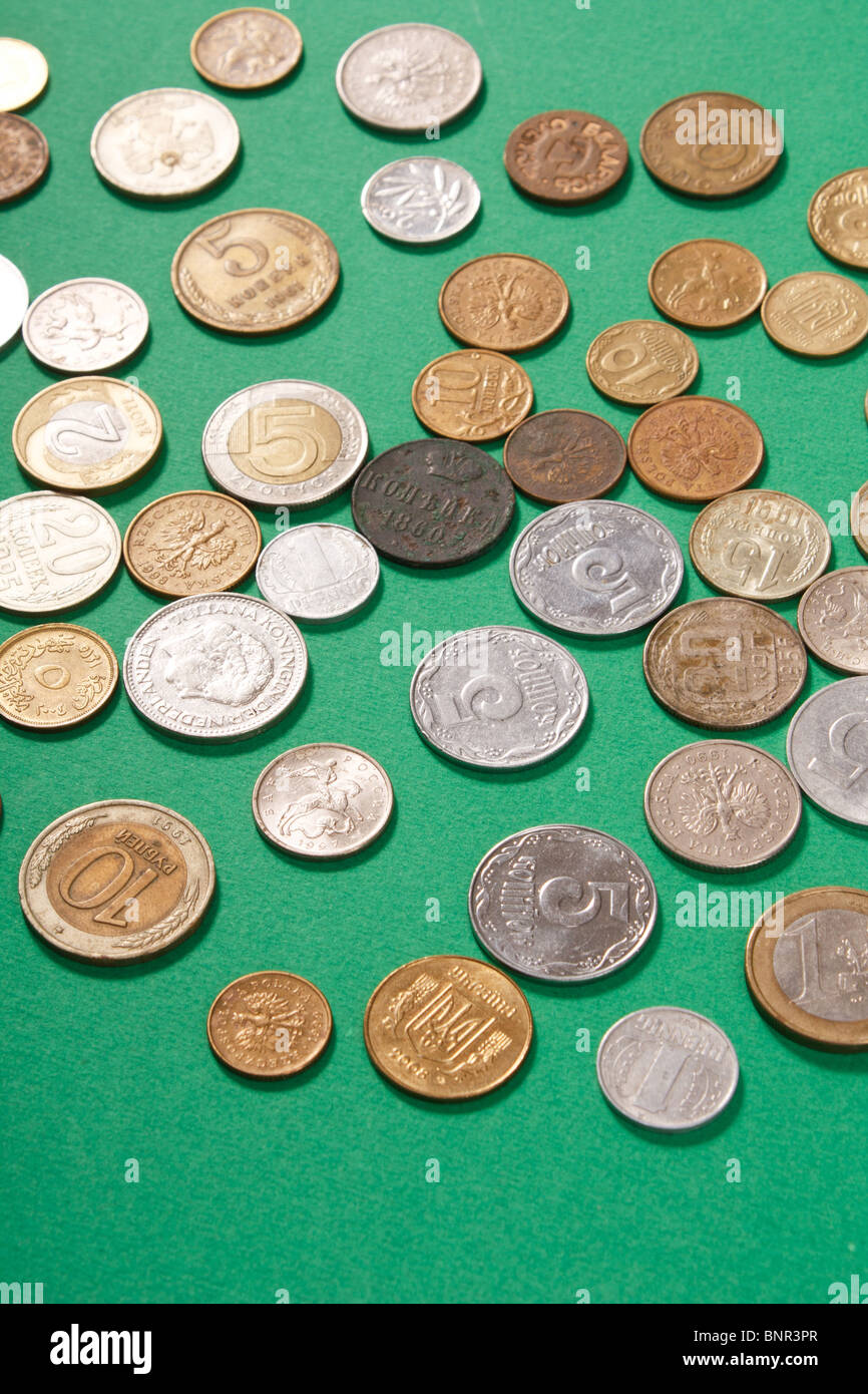 Old Coins of different countries Stock Photo Alamy
