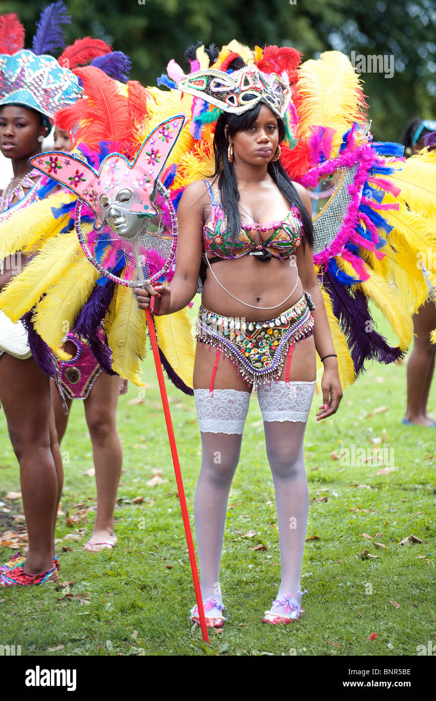 Birmingham’s Carnival Street Procession leaves Handsworth Park. The