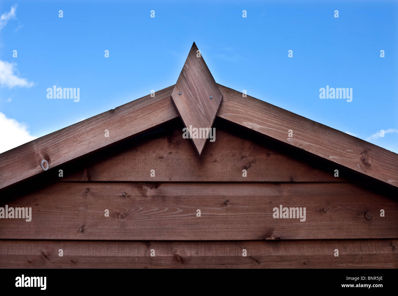 Front and top of garden shed. Stock Photo