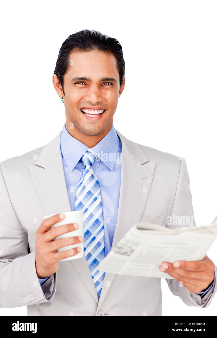 Portrait of a successful businessman punching the air Stock Photo Alamy