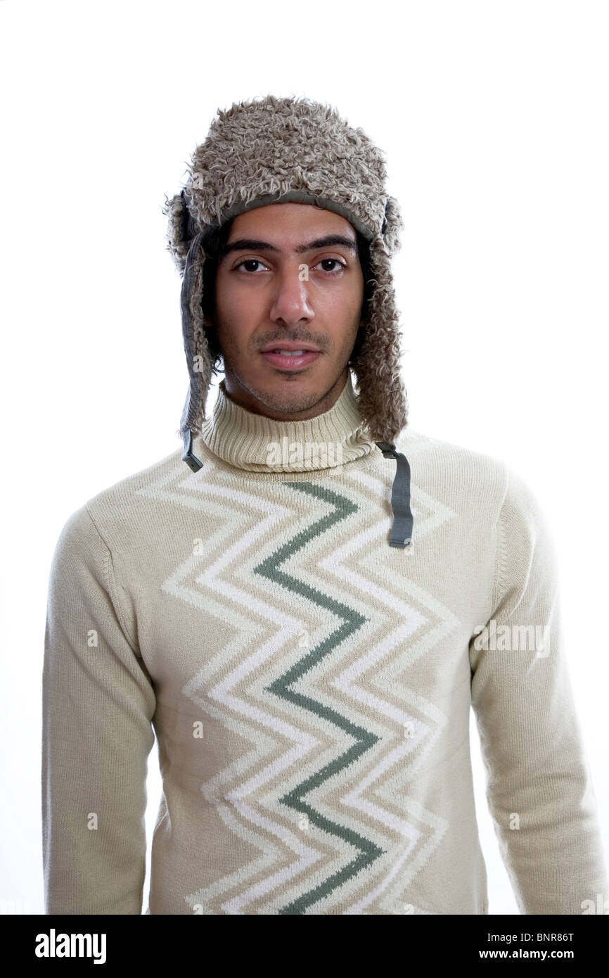 Cool guy in polo neck  posing - Portrait Stock Photo