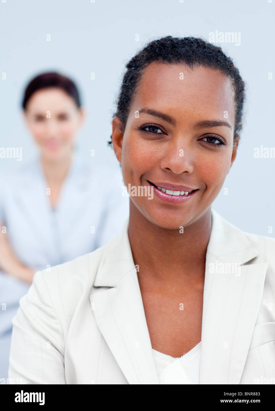 Positive international business people standing Stock Photo Alamy