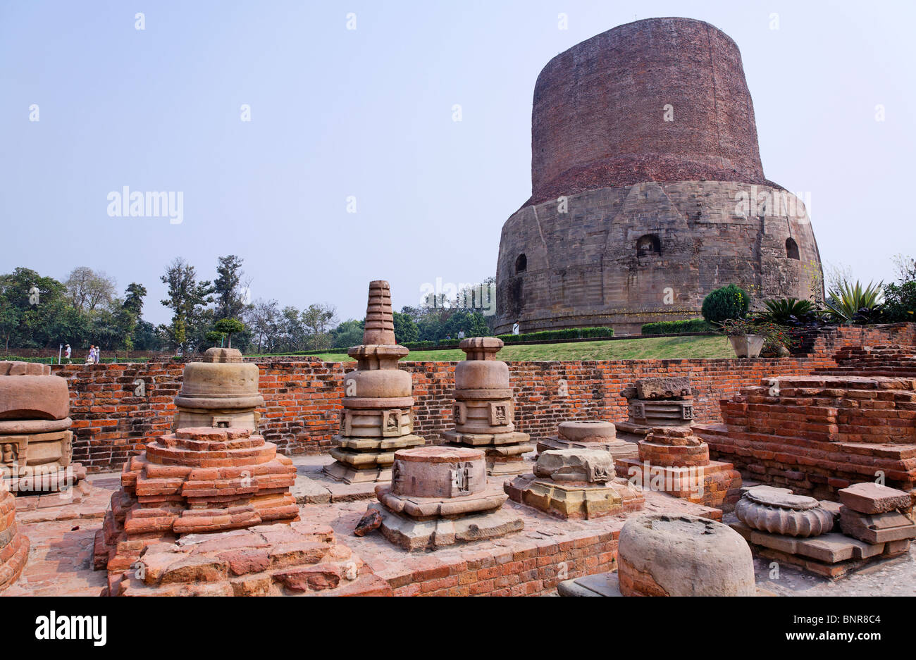 India - Uttar Pradesh - Sarnath - the buddhist Dhamekh Stupa Stock ...