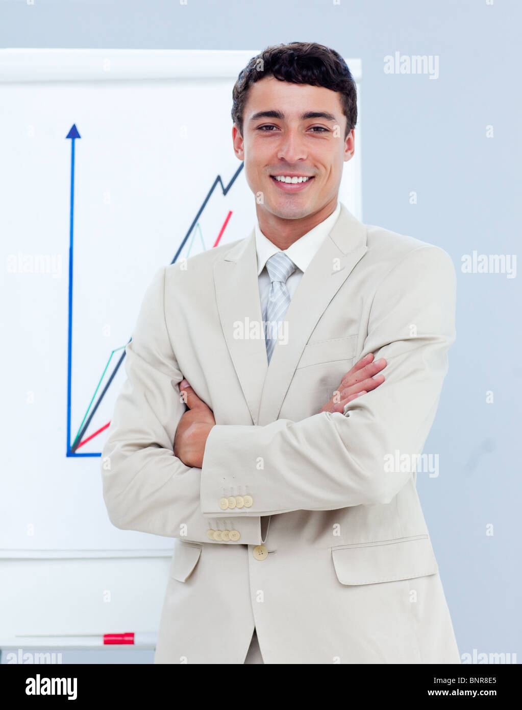 Young businessman giving a presentation Stock Photo - Alamy