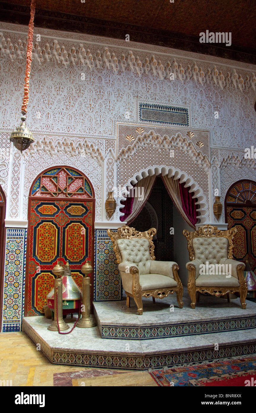 Morocco, Tetouan. Historic restaurant with typical Moroccan