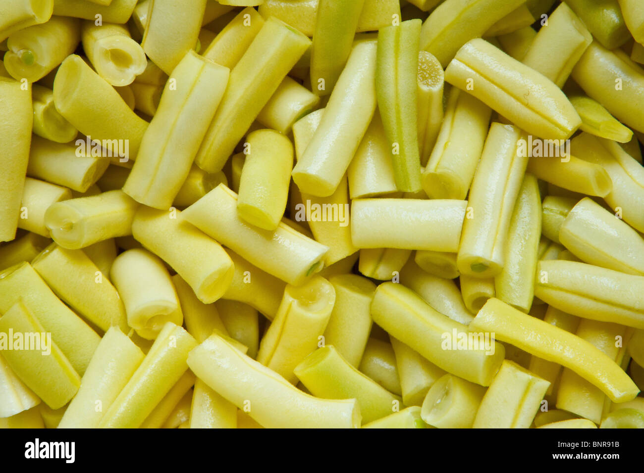 Common Wax beans prepared for cooking Stock Photo