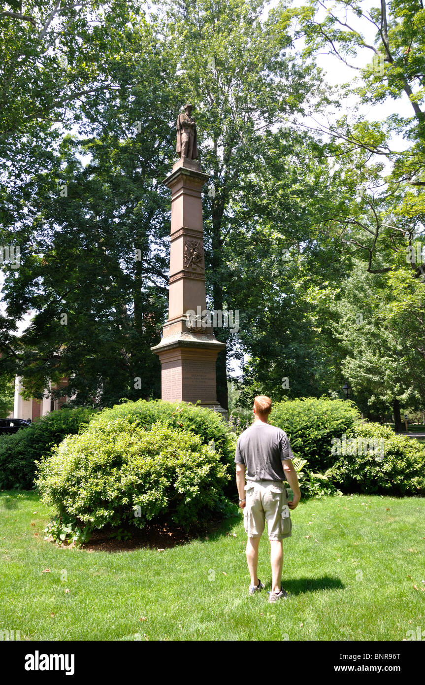 Civil War Monument, Historic Deerfield, Massachusetts, USA Stock Photo