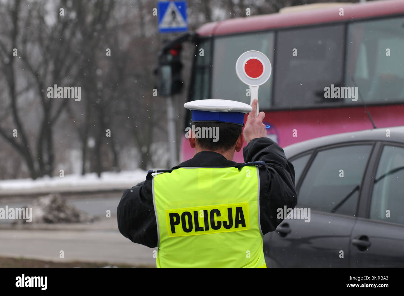 Police officer stopping car hi res stock photography and images alamy