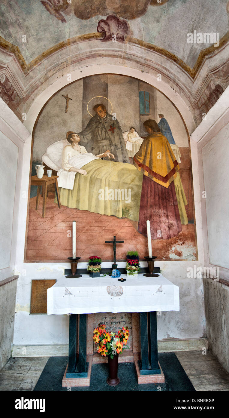 Votive chapel in Magreglio, Italy Stock Photo