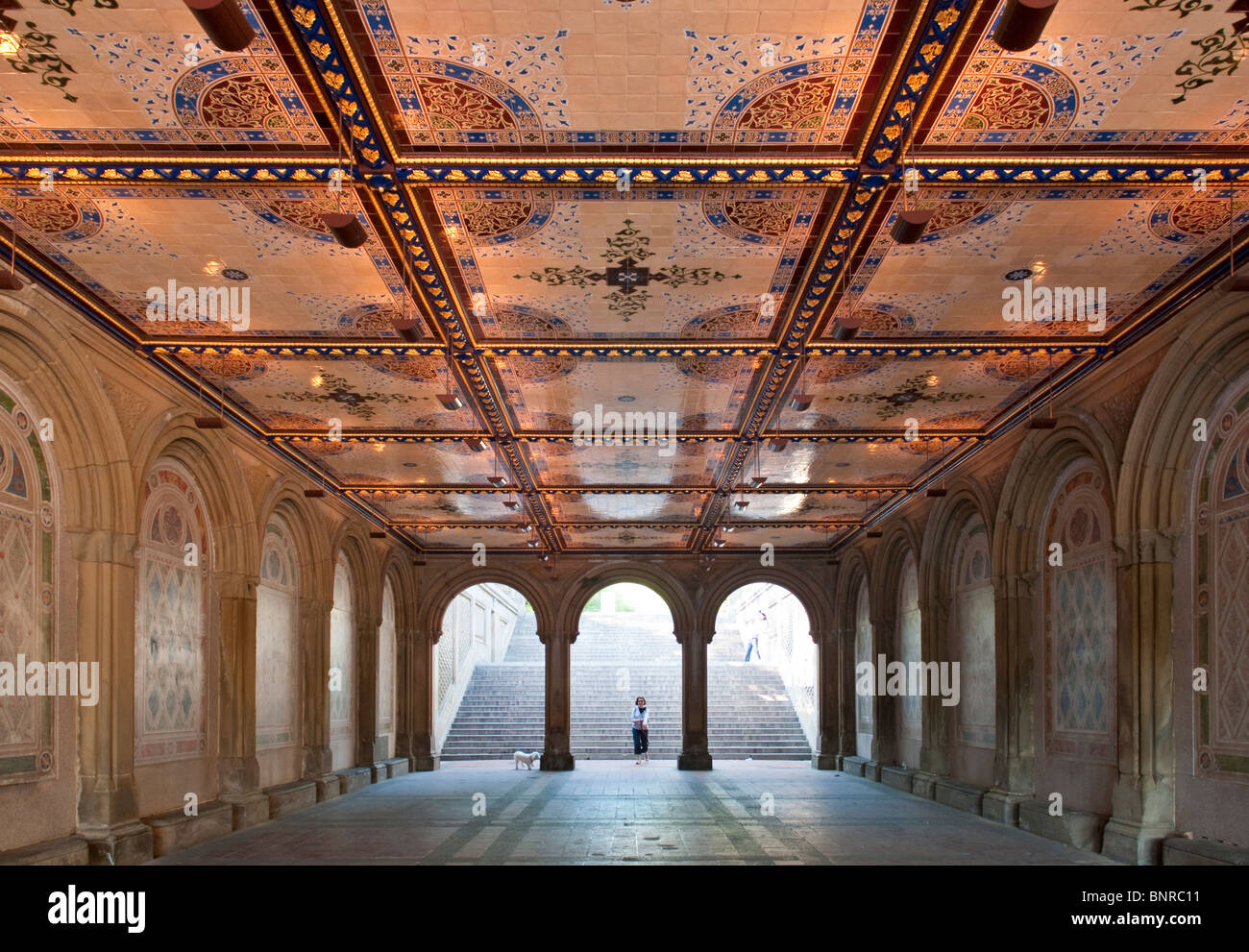 The dazzling tiles of a Central Park ceiling