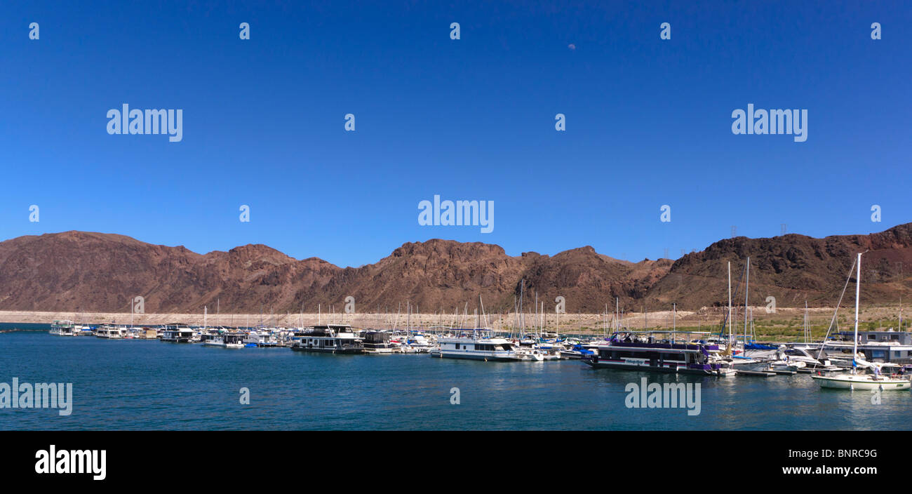 USA Nevada - Lake Mead recreation. The marina near the Hoover Dam south shore. Stock Photo
