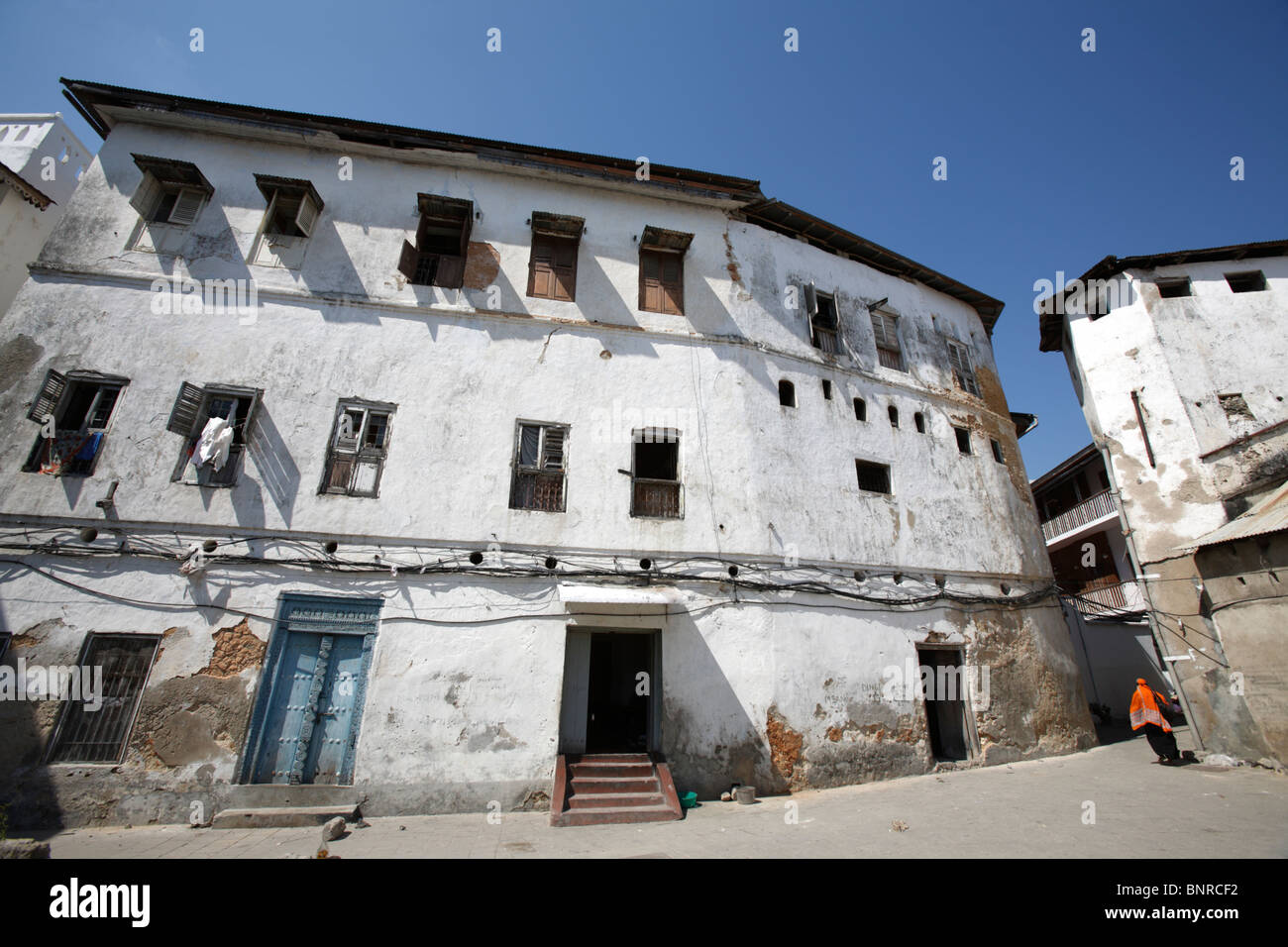 Traditional buildings in Stone Town, Zanzibar, Tanzania Stock Photo