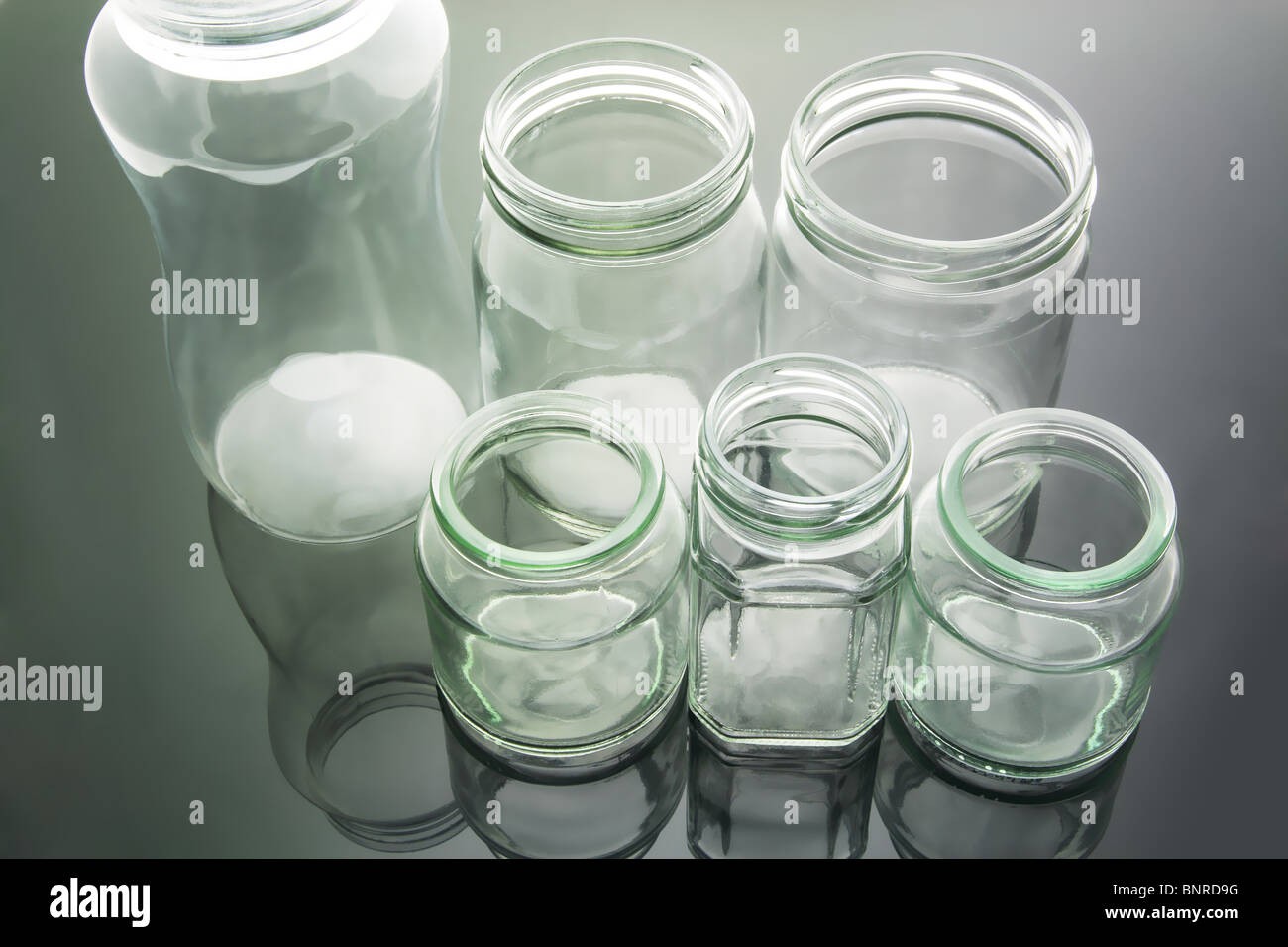 Empty Glass Jars Stock Photo Alamy