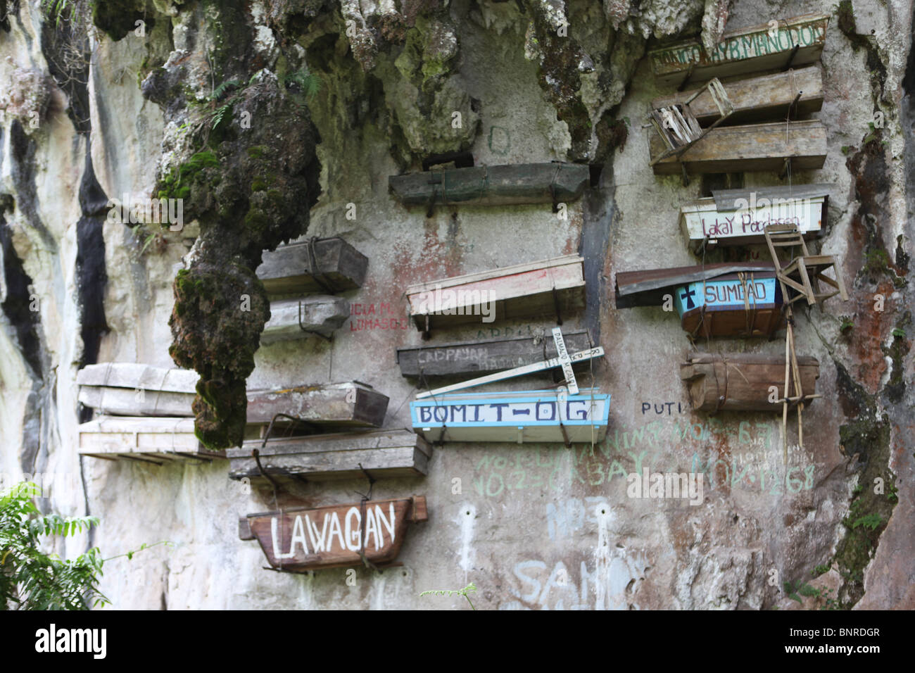 Hanging Coffins of Sagada Luzon Philippines Stock Photo