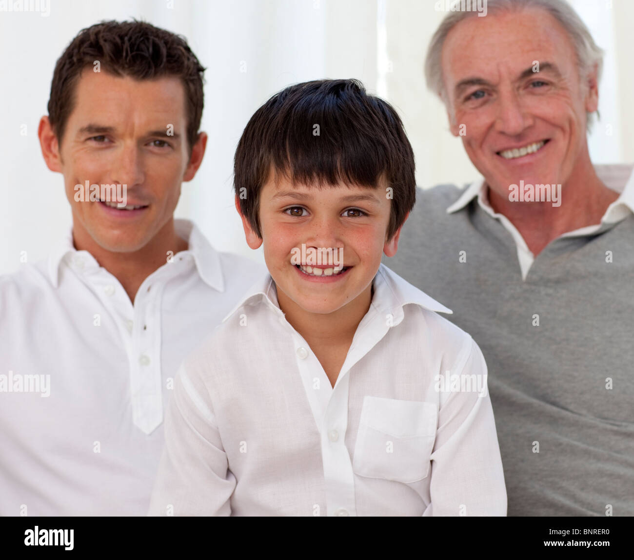 Smiling grandfather father son hi-res stock photography and images - Alamy
