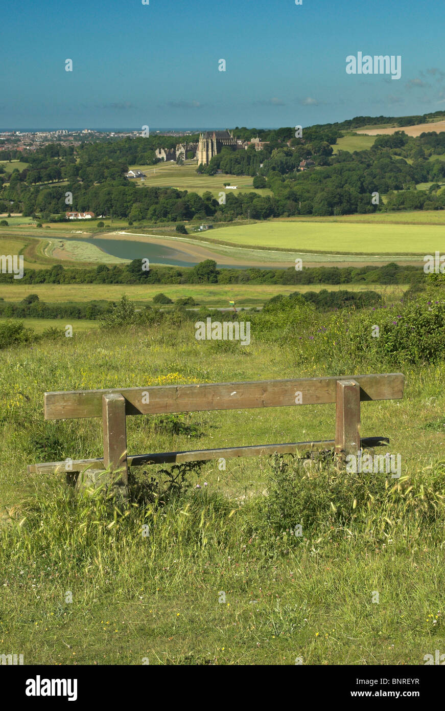A view to Lancing hill in the South Downs National Park from Mill Hill