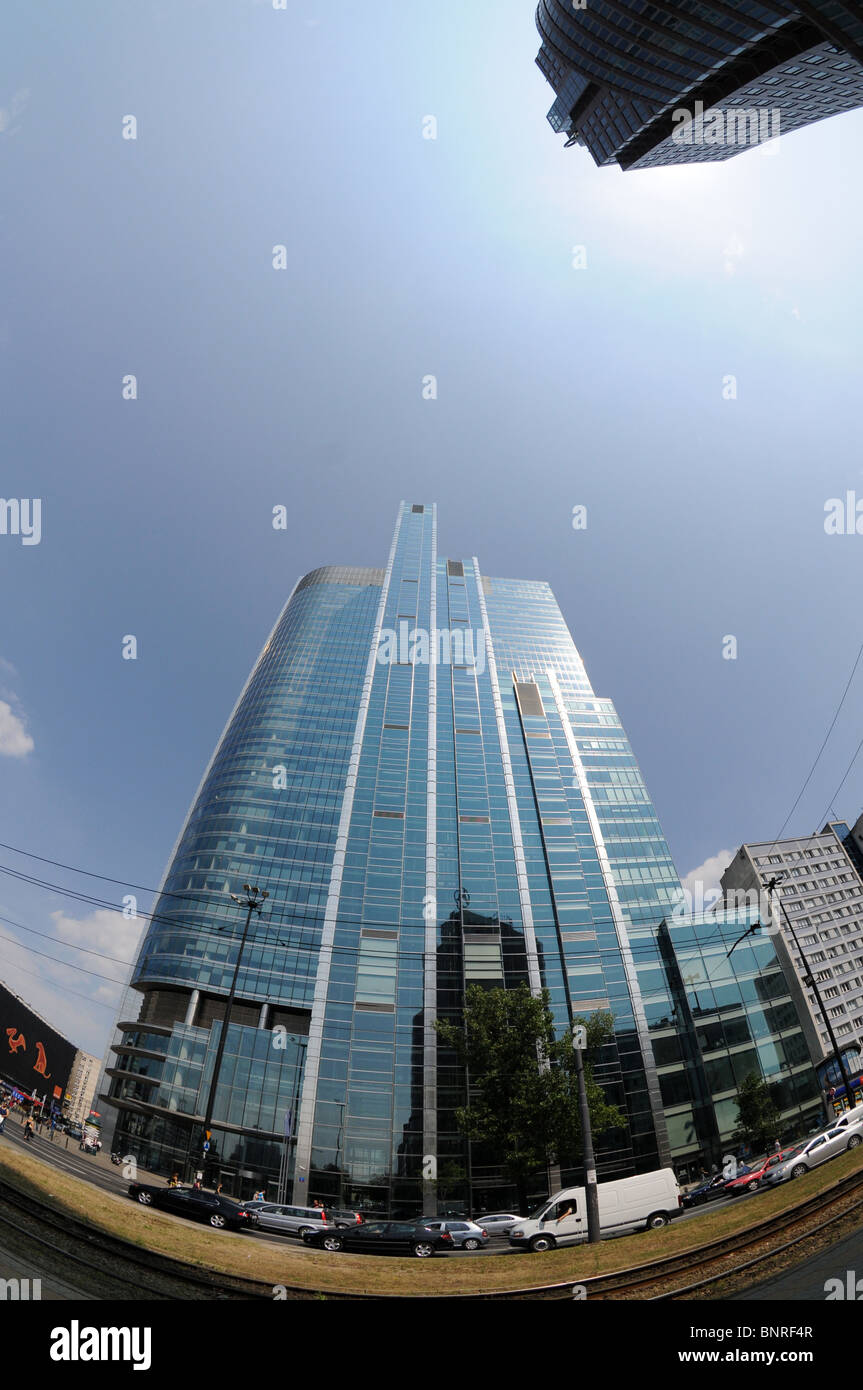 Rondo 1 office building at at Rondo ONZ (United Nations Roundabout) in Warsaw, Poland Stock Photo