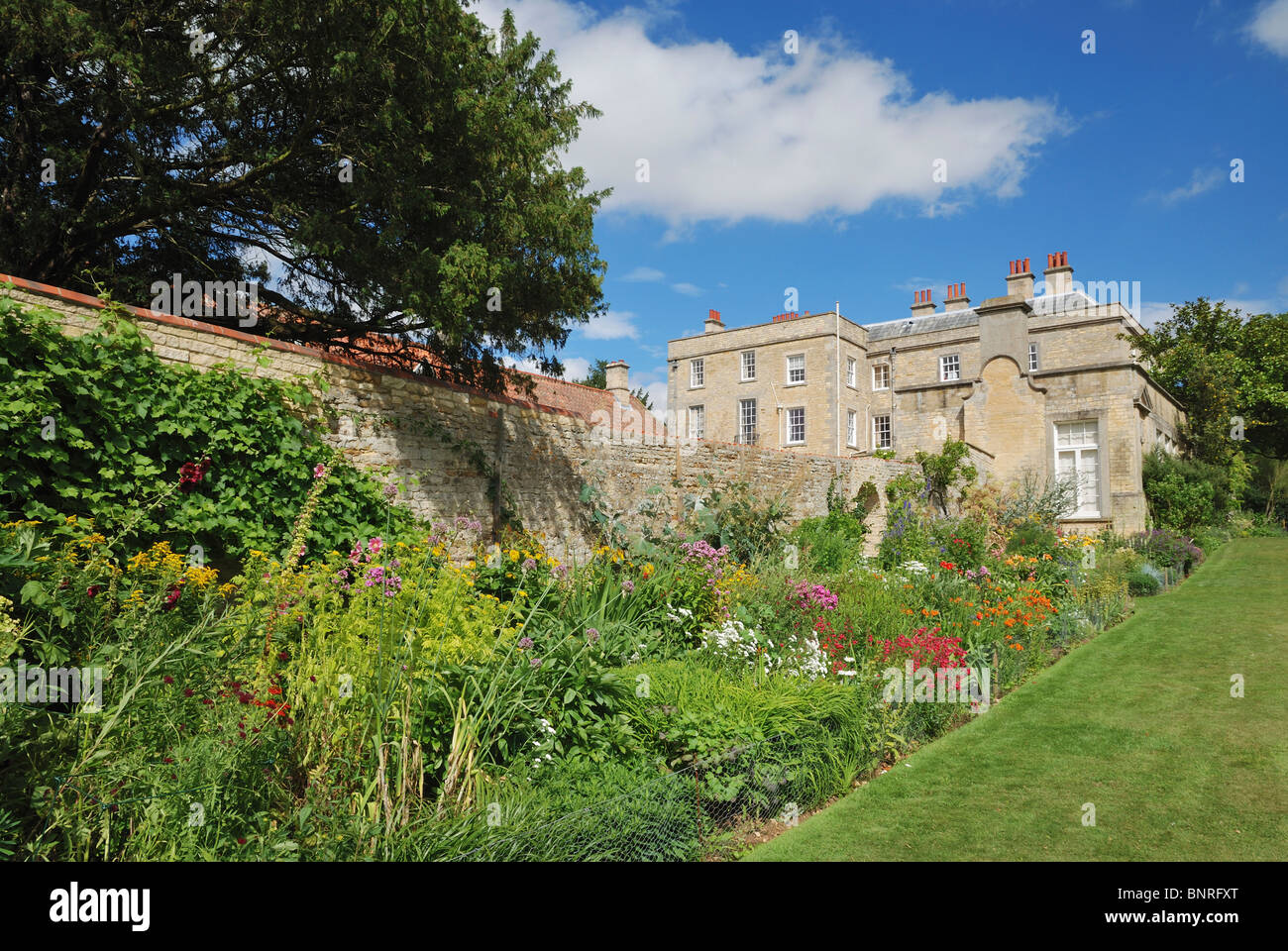 Gardens to the rear of Fulbeck Hall, Lincolnshire, England. Stock Photo