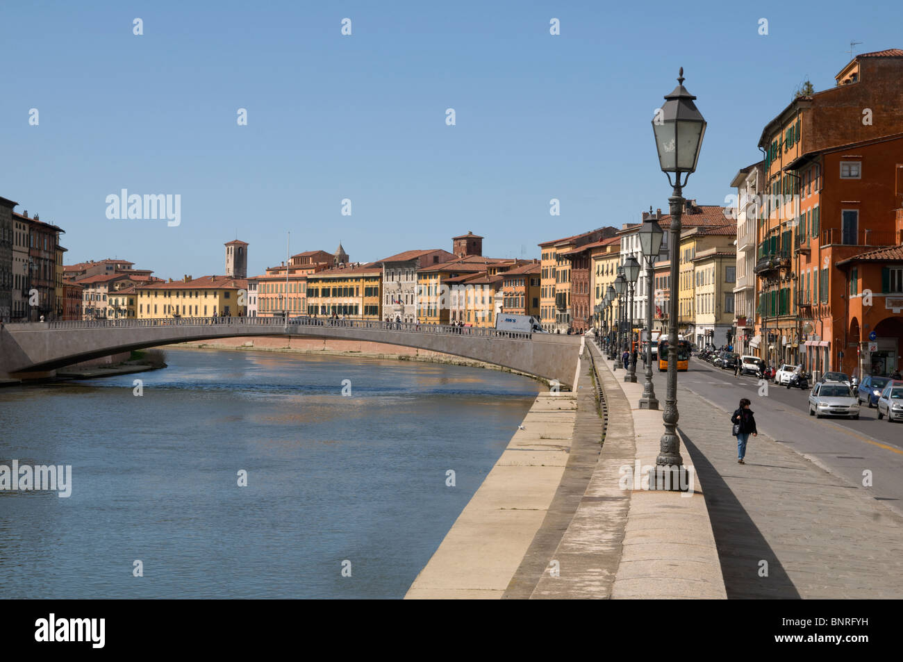 Downtown on the arno river Pisa,italy Stock Photo