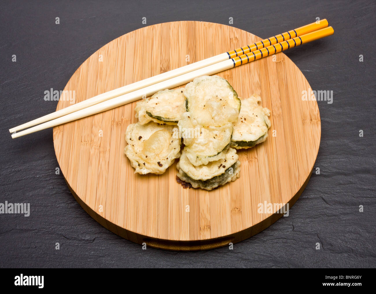 Deep fried courgette covered in tempura batter Stock Photo Alamy