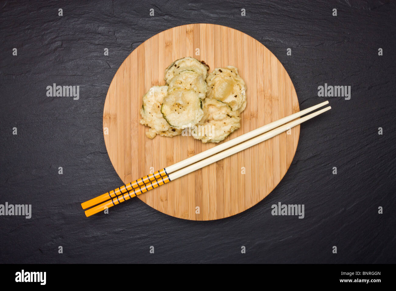 Deep fried courgette covered in tempura batter Stock Photo Alamy
