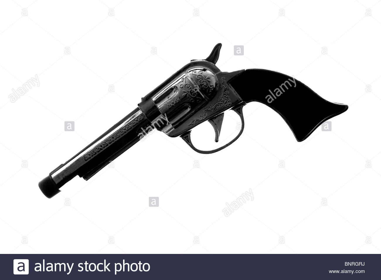 Silhouetted Toy Gun Stock Photo