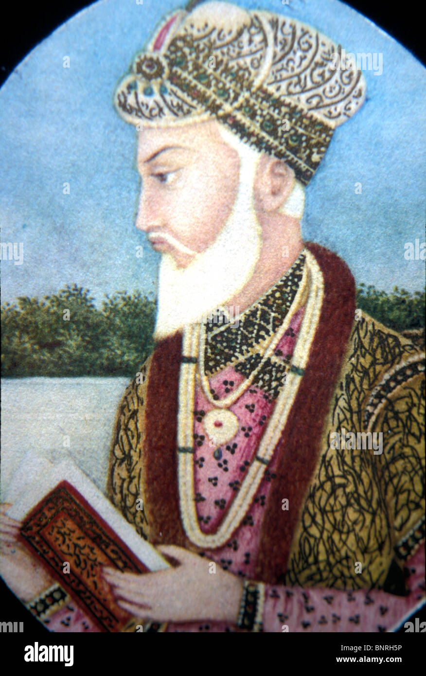 Portrait of  Muhi-ud-Din   Muhammad Aurangzeb Bahadur Alamgir I the sixth Mughal emperor of India,   (3 November 1618 – 3 March 1707) Stock Photo