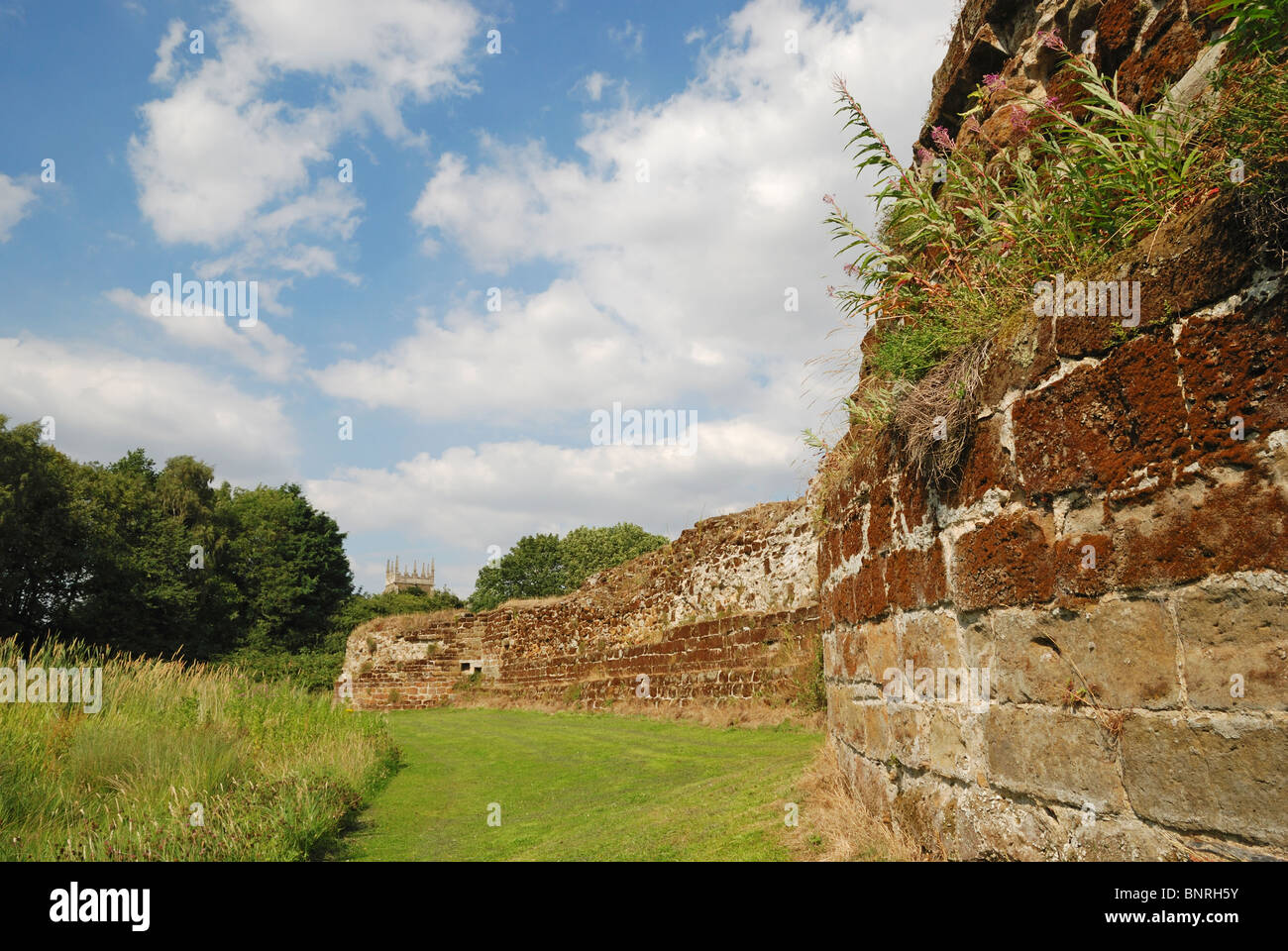 The curtain wall of Bolingbroke Castle, Lincolnshire, England Stock