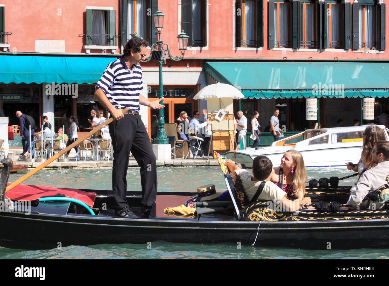 Gondoliers in Venice Stock Photo