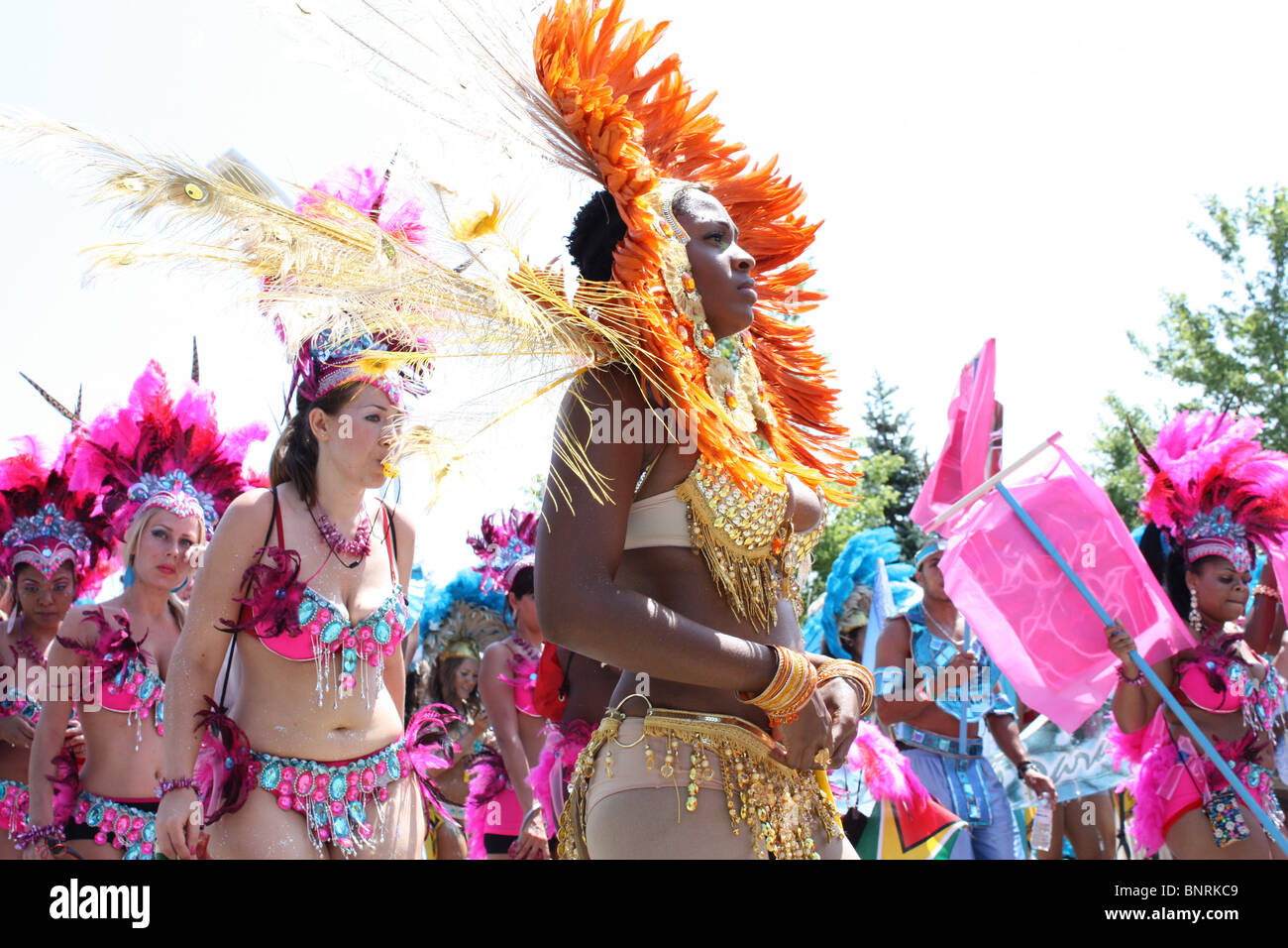colorful costume caribbean carnival festival Stock Photo