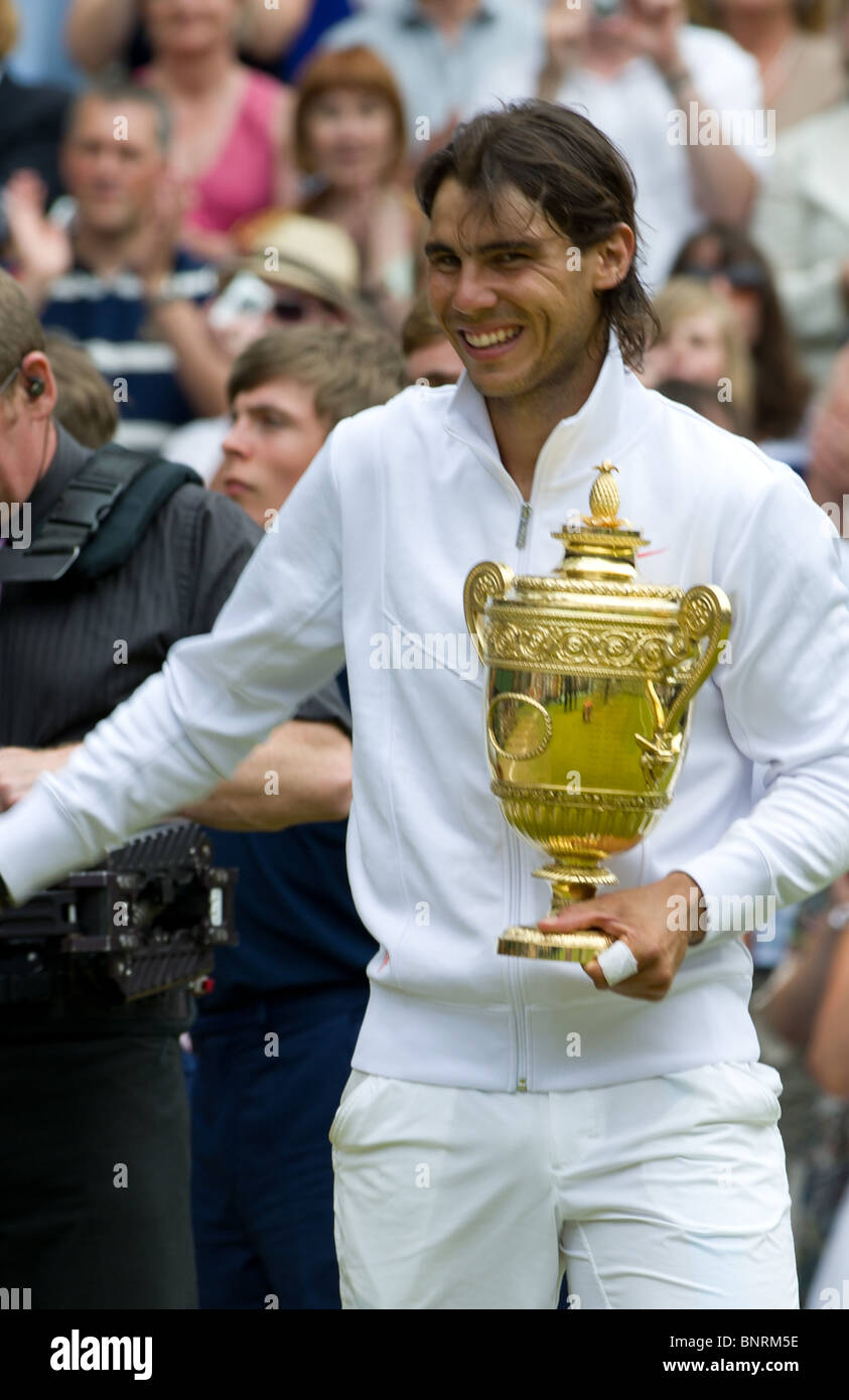 July 04 2010: Rafael Nadal, Men's Singles Champion. Wimbledon ...