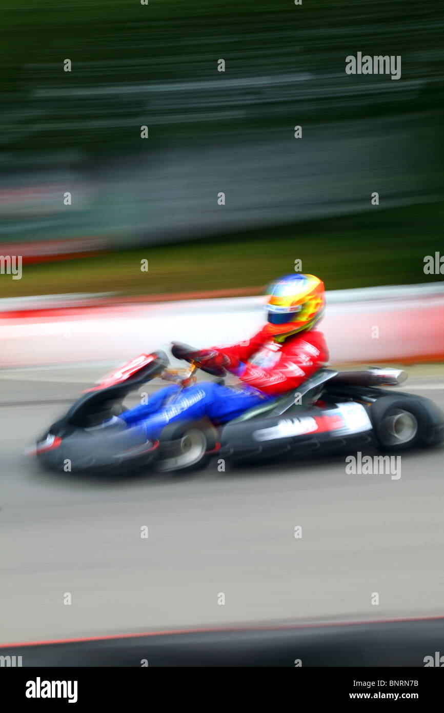 Gokarter at gokart circuit in Kent, England Stock Photo Alamy