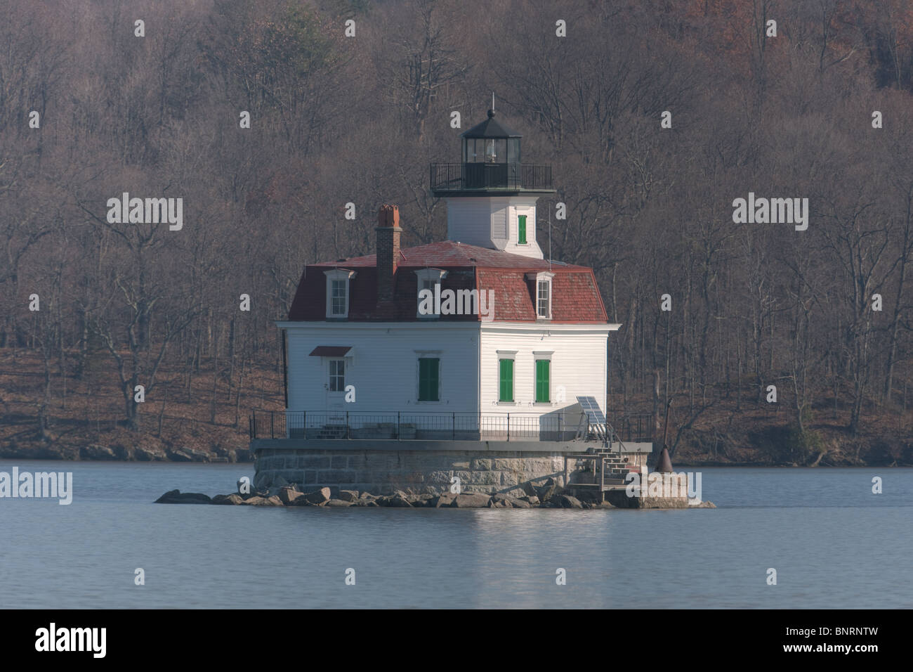 The Esopus Meadows Lighthouse on the Hudson River near Port Ewen, New