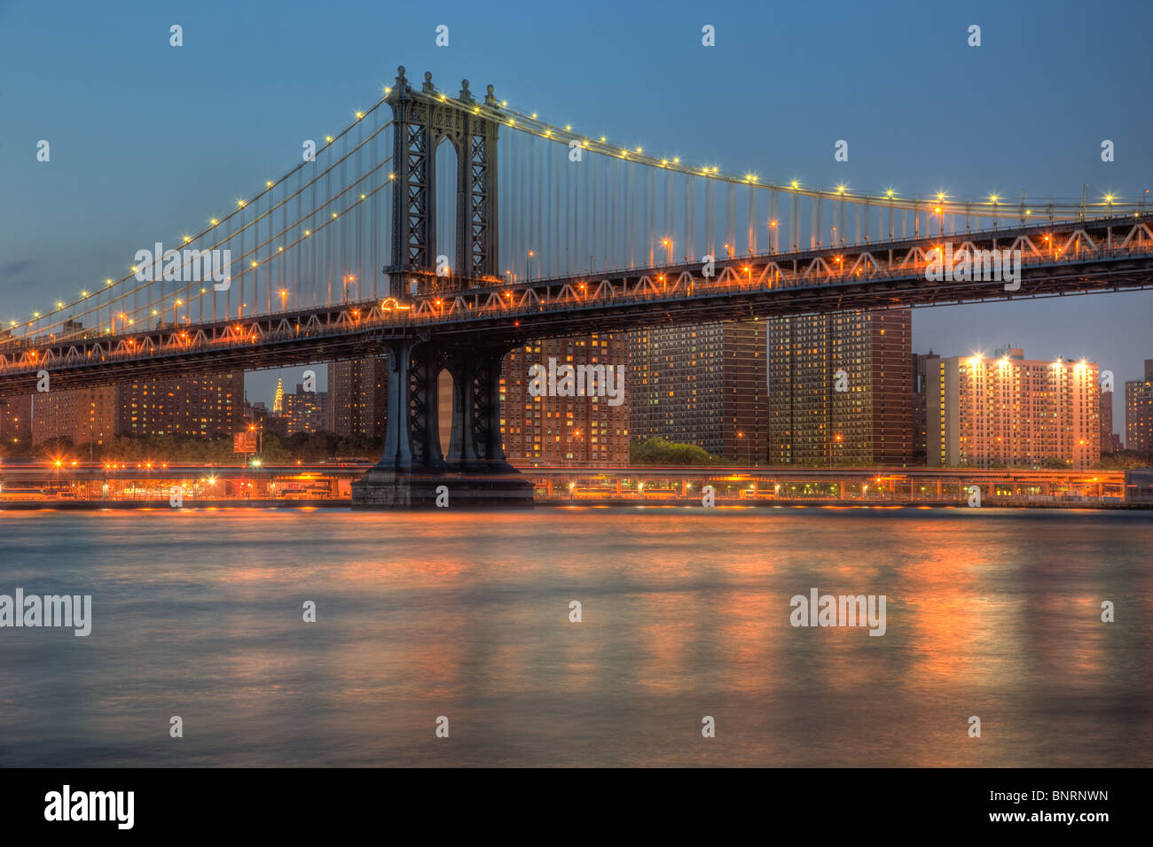 Manhattan bridge night time hi-res stock photography and images - Alamy