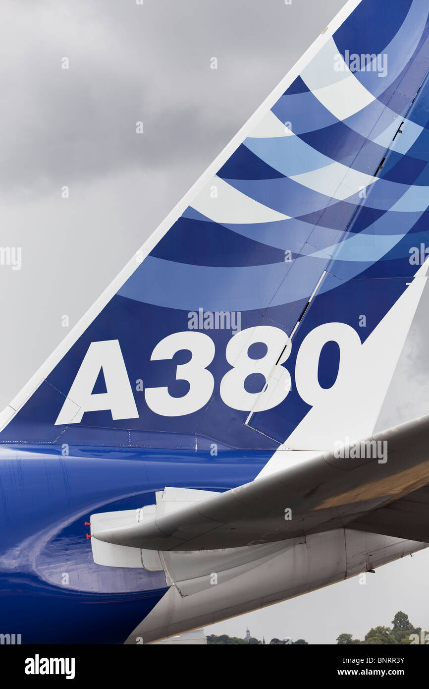 A380 airbus fin Stock Photo