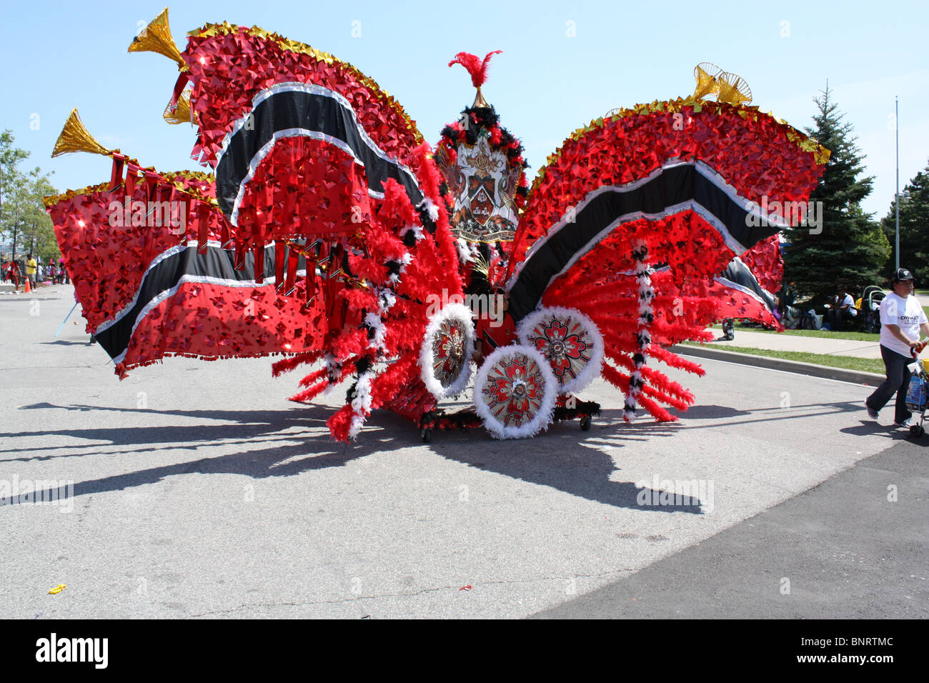 red black float caribbean carnival festival Stock Photo