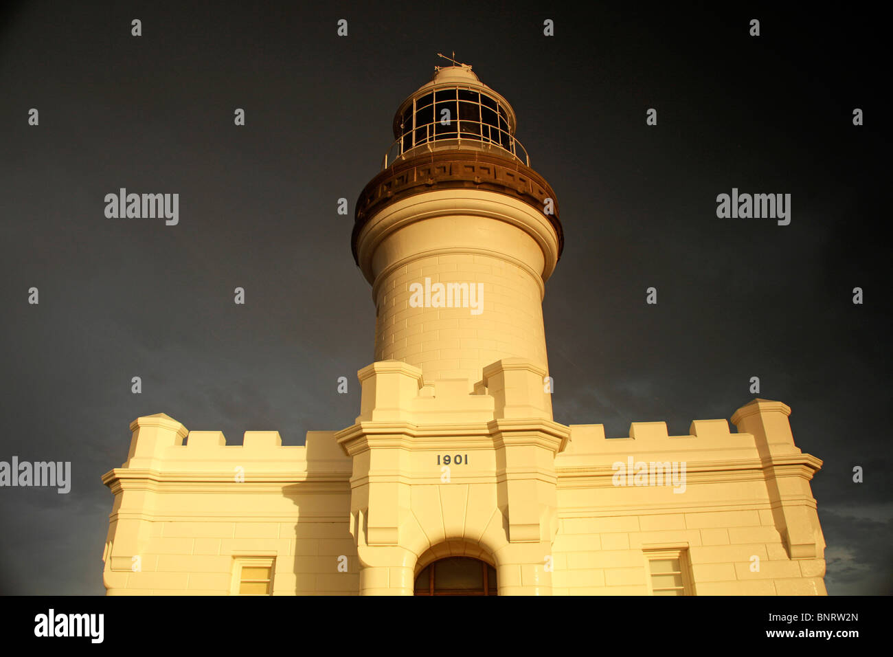 Lighthouse in Byron Bay after a thunderstorm, New South Wales, Australia Stock Photo