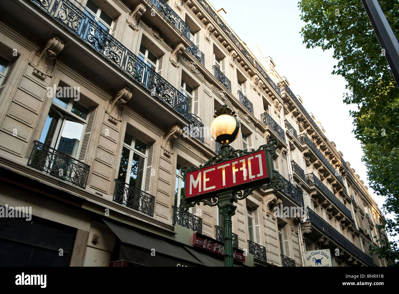 Paris metro sign Iconic view of Stock Photo