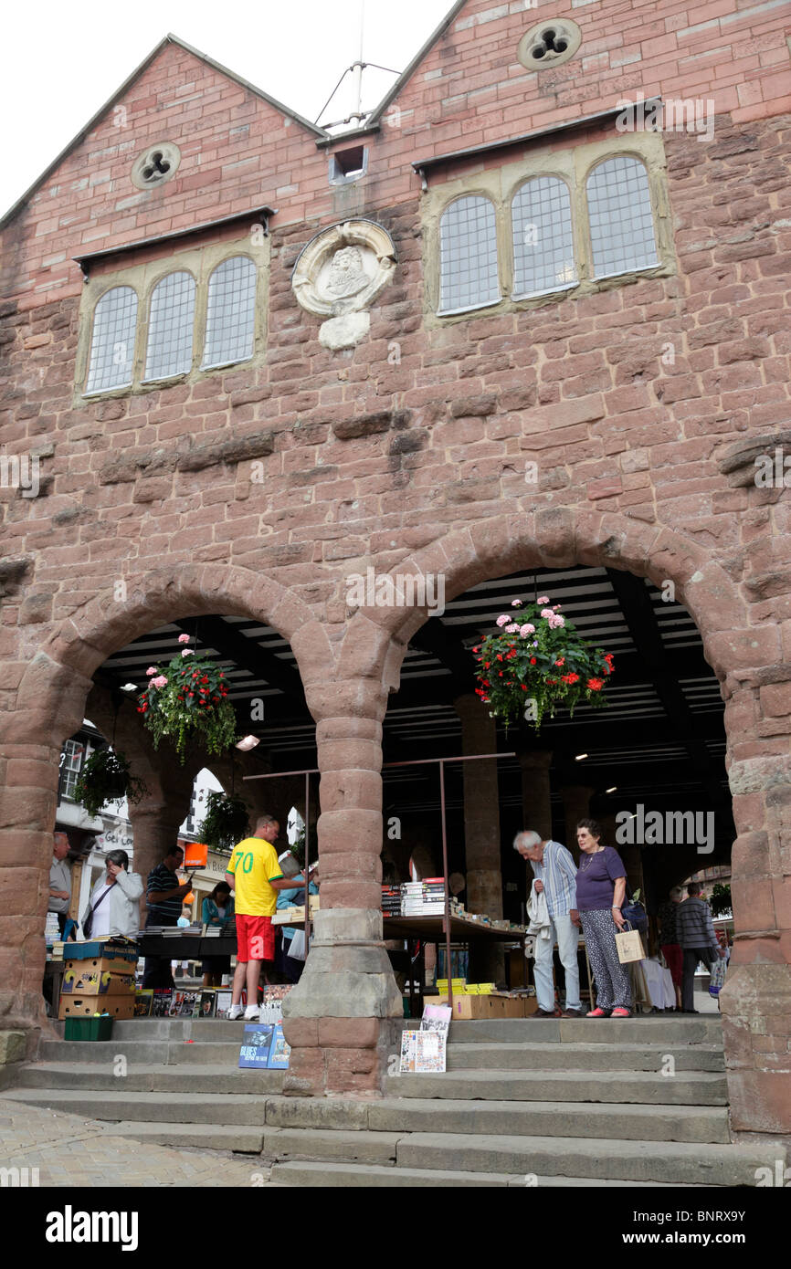 Facade of the Market House built around 1660 on the site of the ancient Booth Hall Ross-On-Wye Herefordshire UK Stock Photo