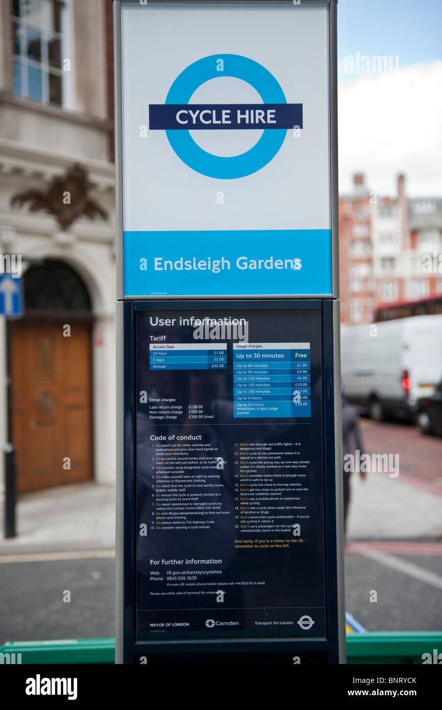 Rack of new bikes for the london cycle hire hires stock photography