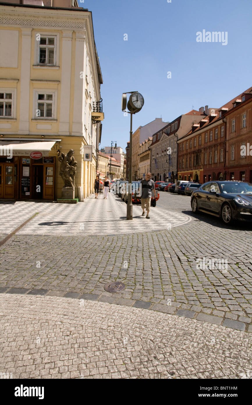 Cobbles in streets of Prague Stock Photo